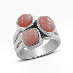 Rainbow Moonstone Silver Rings