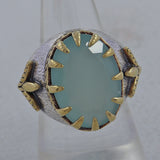 Blue Larimar Gemstone Mens Ring