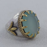 Blue Larimar Gemstone Mens Ring