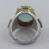 Blue Larimar Gemstone Mens Ring