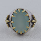 Blue Larimar Gemstone Mens Ring