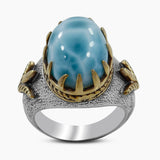 925 Sterling Silver Larimar Rings