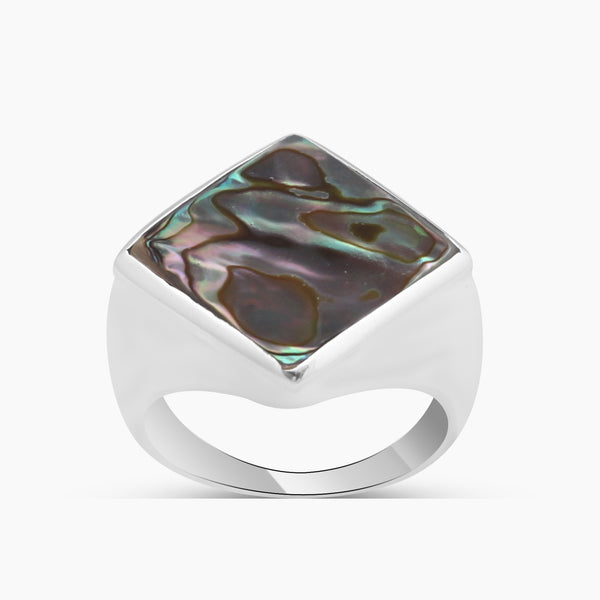 Abalone Shell Silver Rings