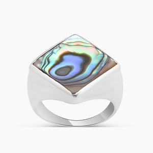 Abalone Shell Silver Rings