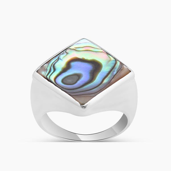 Abalone Shell Silver Rings