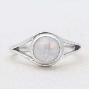 Rainbow Moonstone Silver Rings