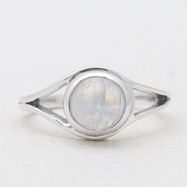 Rainbow Moonstone Silver Rings