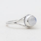 Rainbow Moonstone Silver Rings