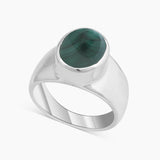 Natural Malachite Silver Rings