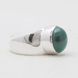 Natural Malachite Silver Rings