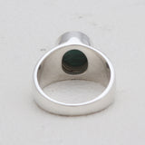 Natural Malachite Silver Rings