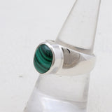 Natural Malachite Silver Rings