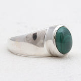 Natural Malachite Silver Rings