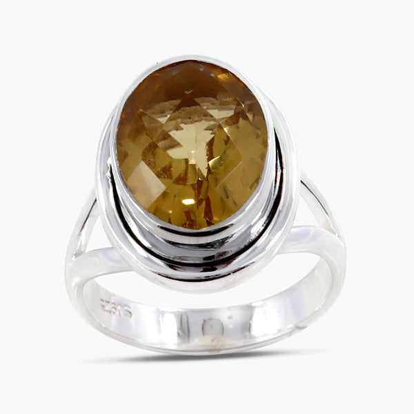 Natural Citrine Silver Rings