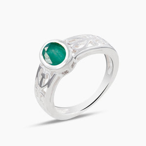 Genuine Emerald Silver Rings