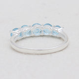 Natural Blue Topaz Silver Rings