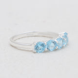 Natural Blue Topaz Silver Rings