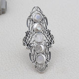 Rainbow Moonstone Silver Ring