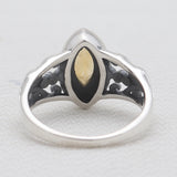 Yellow Citrine Silver Women Rings