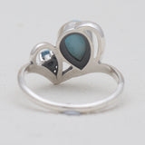 Larimar & Blue Topaz Silver Women Rings