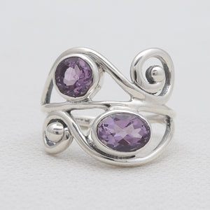 925 Sterling Silver Purple Amethyst Rings