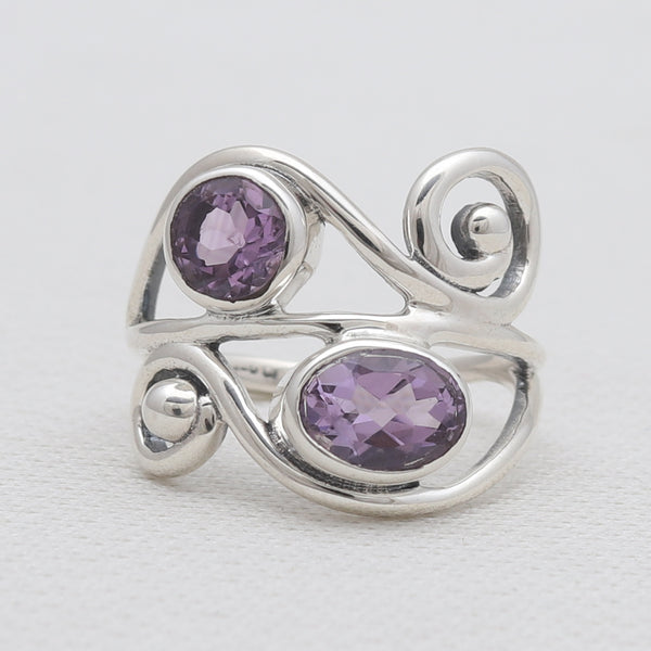 925 Sterling Silver Purple Amethyst Rings