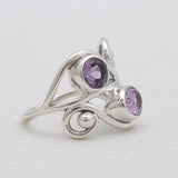 925 Sterling Silver Purple Amethyst Rings