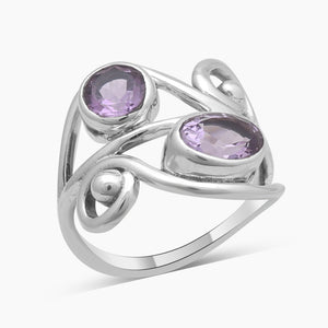 925 Sterling Silver Purple Amethyst Rings