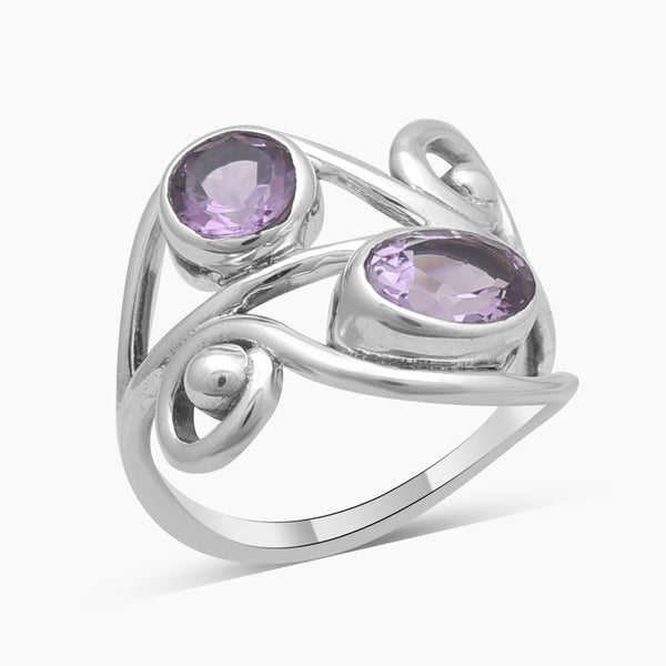 925 Sterling Silver Purple Amethyst Rings