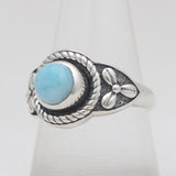 Natural Larimar Silver Designer Rings