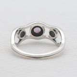 Amethyst Silver Designer Band Rings
