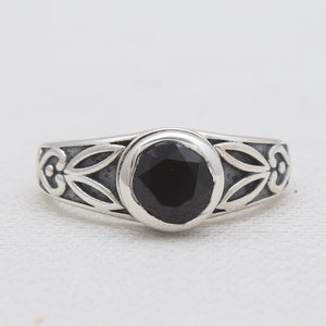 Black Onyx Silver Designer Rings