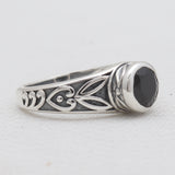 Black Onyx Silver Designer Rings