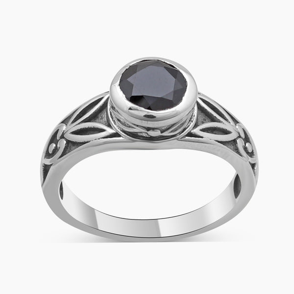 Black Onyx Silver Designer Rings