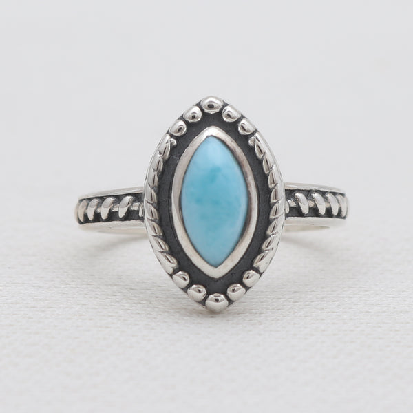 925 Sterling Silver Blue Larimar Rings