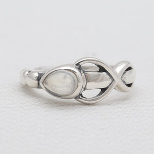 Rainbow Moonstone Silver Designer Rings
