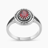 925 Sterling Silver Garnet Rings