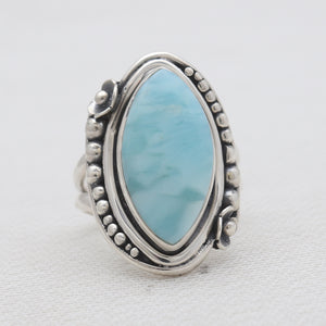 925 Sterling Silver Larimar Designer Rings