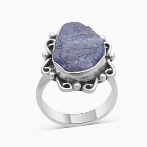 Rough Tanzanite Sterling Silver Rings