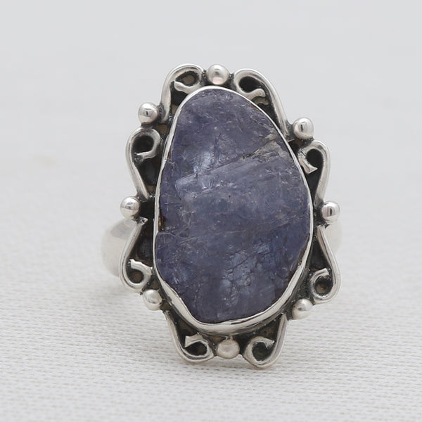 Rough Tanzanite Sterling Silver Rings