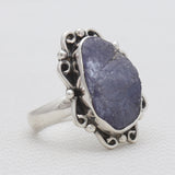 Rough Tanzanite Sterling Silver Rings