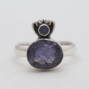 925 Sterling Silver Raw Tanzanite Unique Rings