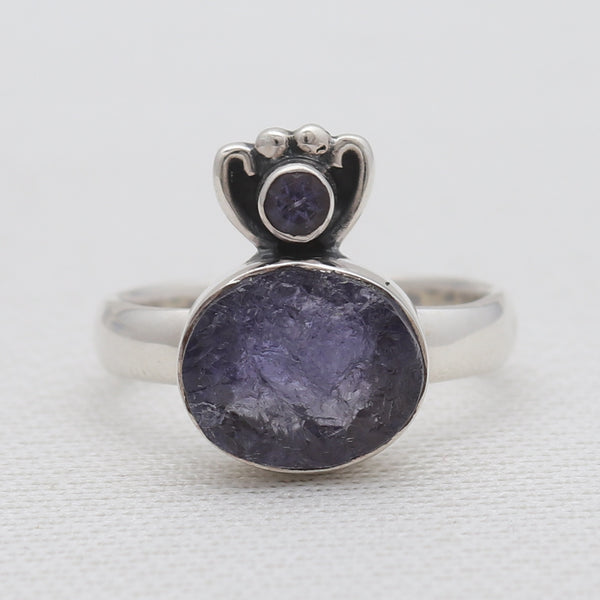 925 Sterling Silver Raw Tanzanite Unique Rings
