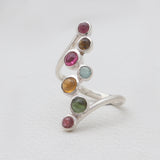 Multi Tourmaline Silver Rings