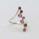 Multi Tourmaline Silver Rings