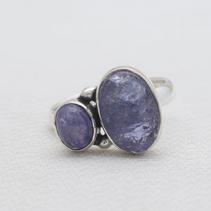 Natural Tanzanite Silver Rings