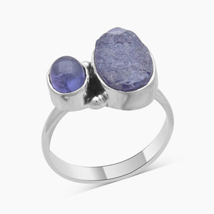 Natural Tanzanite Silver Rings