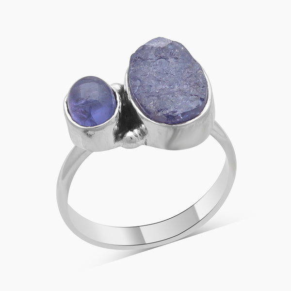 Natural Tanzanite Silver Rings