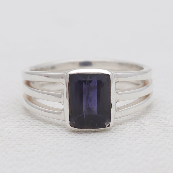 Blue Iolite Silver Designer Rings