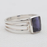Blue Iolite Silver Designer Rings